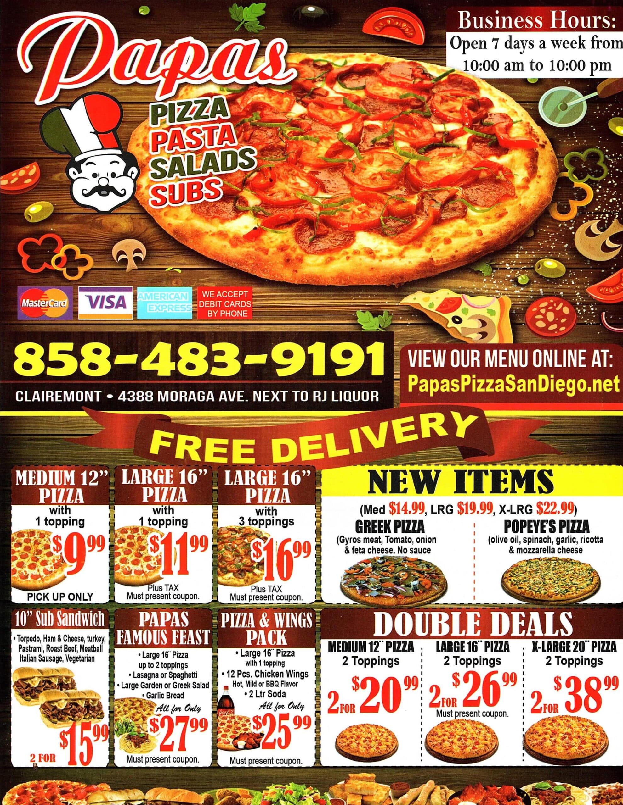 Coupons Papas Pizza